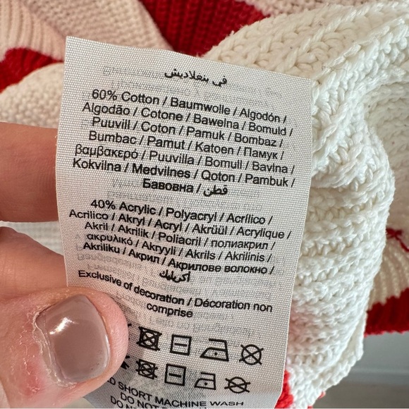 Selected Femme Bloomie Short Sleeve Knit Sweater Snow White Flame Scarlet Large - Picture 4 of 5